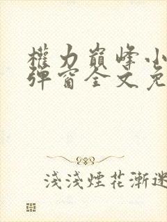 权力巅峰小说无弹窗全文免费阅读