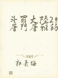 斗罗大陆2绝世唐门唐雅的身份