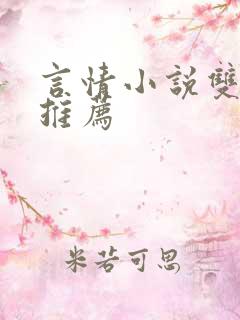 言情小说双男主推荐