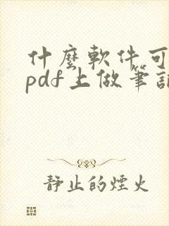 什么软件可以在pdf上做笔记