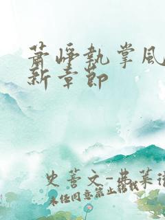 萧峥执掌风云最新章节