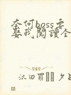奈何boss要娶我阅读全
