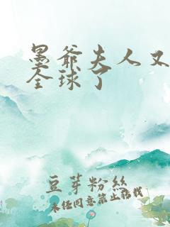 墨爷夫人又轰动全球了