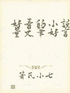 好看的小说高质量文笔好言情