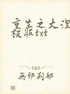 重生之大涅磐精校版txt