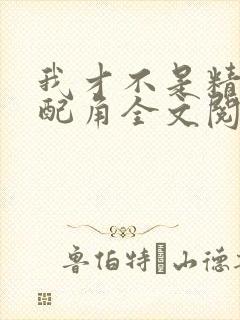 我才不是精灵文配角全文阅读