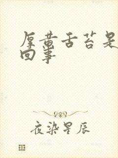 厚黄舌苔是怎么回事