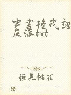 穿书后我认错了反派txt