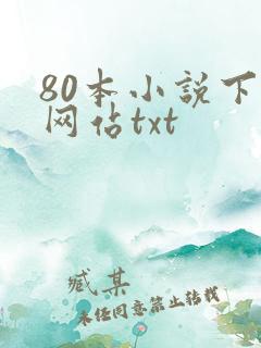 80本小说下载网站txt
