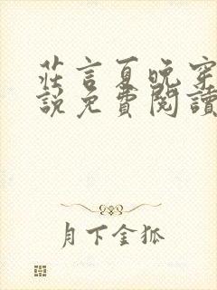 庄言夏晚穿越小说免费阅读