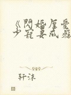 《闪婚厚爱:墨少宠妻成瘾》