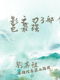 影之刃3哪个角色最强