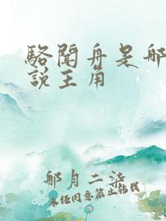 骆闻舟是哪部小说主角