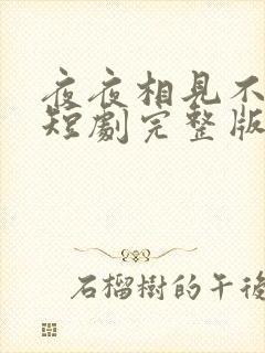 夜夜相见不识君短剧完整版免费网站