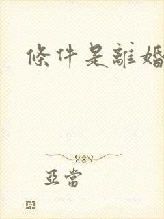 条件是离婚漫画