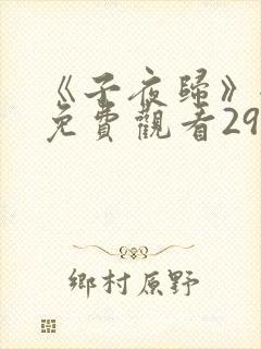 《子夜归》全集免费观看29集