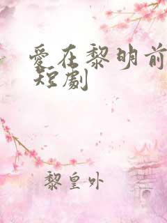 爱在黎明前降落 短剧