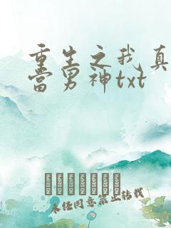 重生之我真没想当男神txt