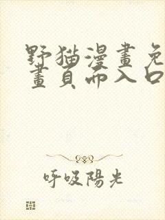 野猫漫画免费漫画页面入口在哪