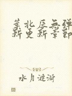 叶北辰无弹窗最新更新章节