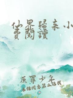 仙界归来小说免费阅读