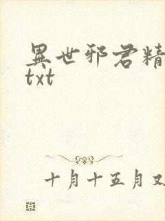 异世邪君精校版txt