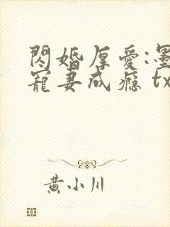 闪婚厚爱:墨少宠妻成瘾 txt