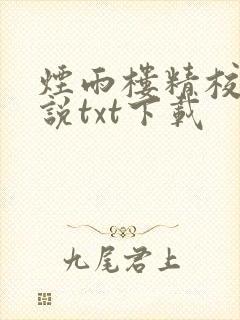 烟雨楼精校版小说txt下载
