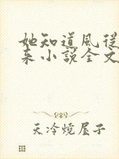 她知道风从哪里来小说全文免费阅读