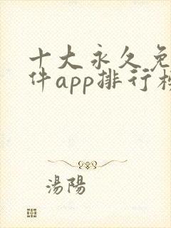 十大永久免费软件app排行榜