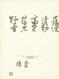 野花高清在线观看免费动漫