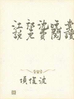 江祁沈晚棠的小说免费阅读