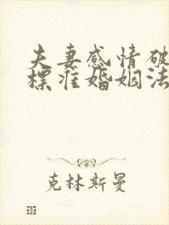 夫妻感情破裂的标准婚姻法