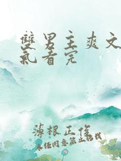 双男主爽文一口气看完