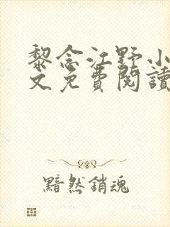 黎念江野小说全文免费阅读