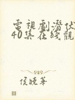 电视剧潜伏全集40集在线观看