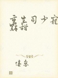 重生司少宠妻有点甜