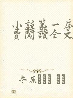 小说第一序列免费阅读全文