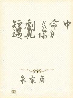 短剧《命中注定遇见你》