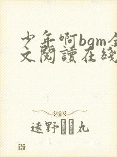 少年啊bgm全文阅读在线阅读