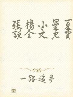 张杨小曼夏雪小说全文免费阅读