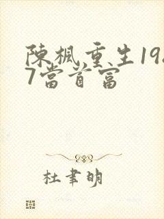 陈枫重生1987当首富