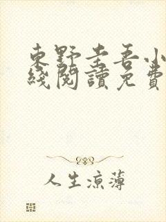 东野圭吾小说在线阅读免费