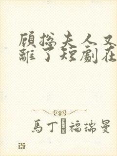 顾总夫人又要和离了短剧在线观看全集