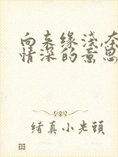 向来缘浅,奈何情深的意思