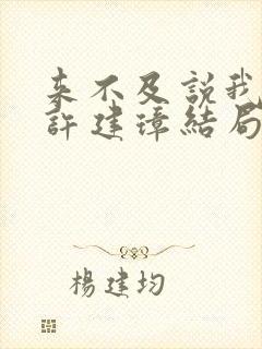 来不及说我爱你许建璋结局