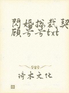 闪婚总裁契约妻顾兮兮txt
