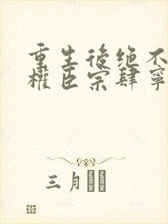 重生后绝不嫁给权臣宗肆宁芙最新章节在线