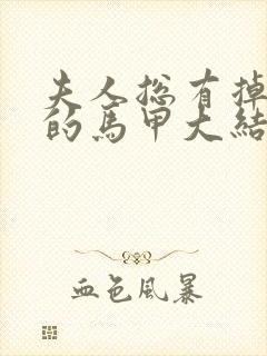 夫人总有掉不完的马甲大结局