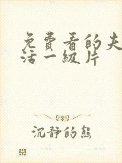 免费看的夫妻生活一级片